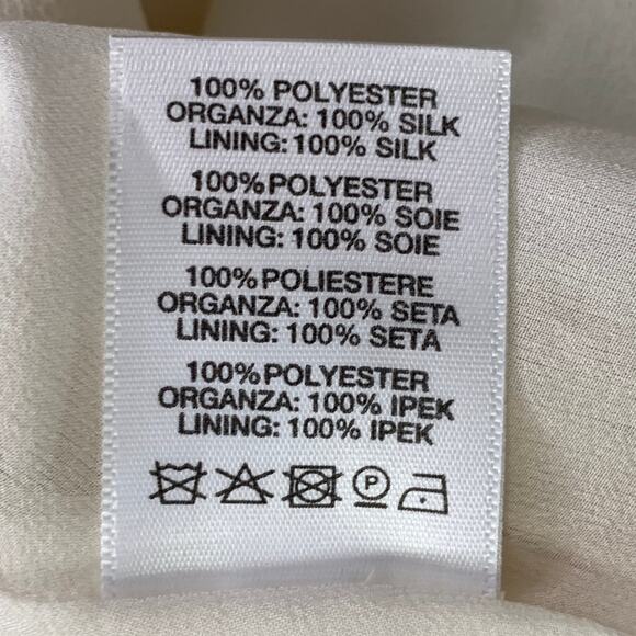 CHRISTOPHER KANE Size 6 Green Cream Silk Pleated Above Knee Skirt - Picture 6 of 6